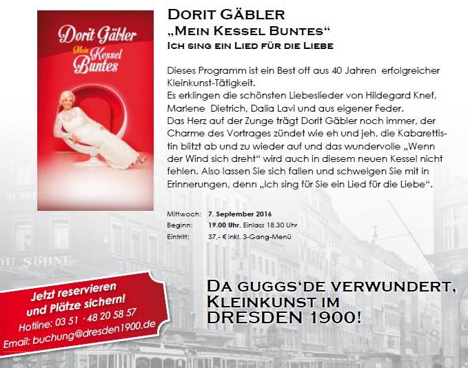 Dorit Gäbler „Mein Kessel Buntes“ Ich sing ein Lied für die Liebe Dorit Gäbler „Mein Kessel Buntes“ Ich sing ein Lied für die Liebe