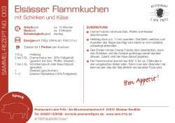 Rezept mit Zutaten und Kontaktdaten zum Gastgeber