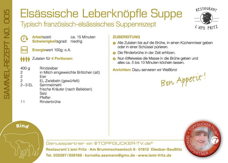 Rezeptsammelkarte - Elsässische Leberknöpfle Suppe   - Zutaten