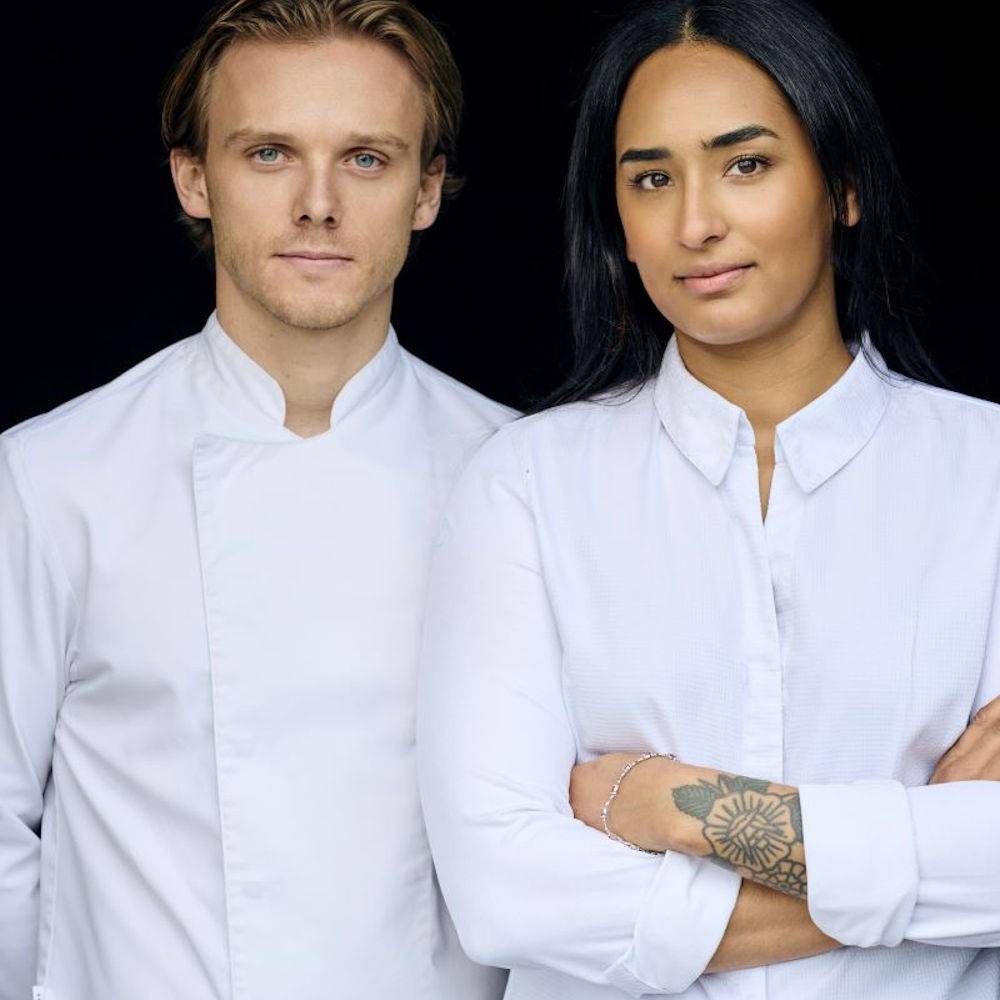 Tim Ostertag (links) mit Alina Meissner-Bebrout (rechts), Restaurant bi:braud in Ulm © Jan Düfelsiek