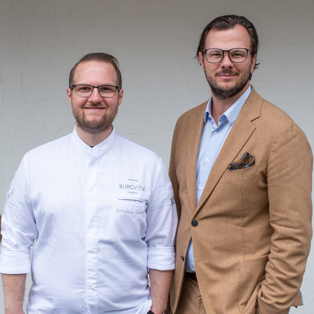 Griggeler Stuba/Burg Vital Resort Küchenchef Sebastian Jakob und Inhaber Lucian Maximilian