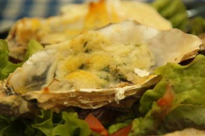 Gebackene Austern mit Knoblauch