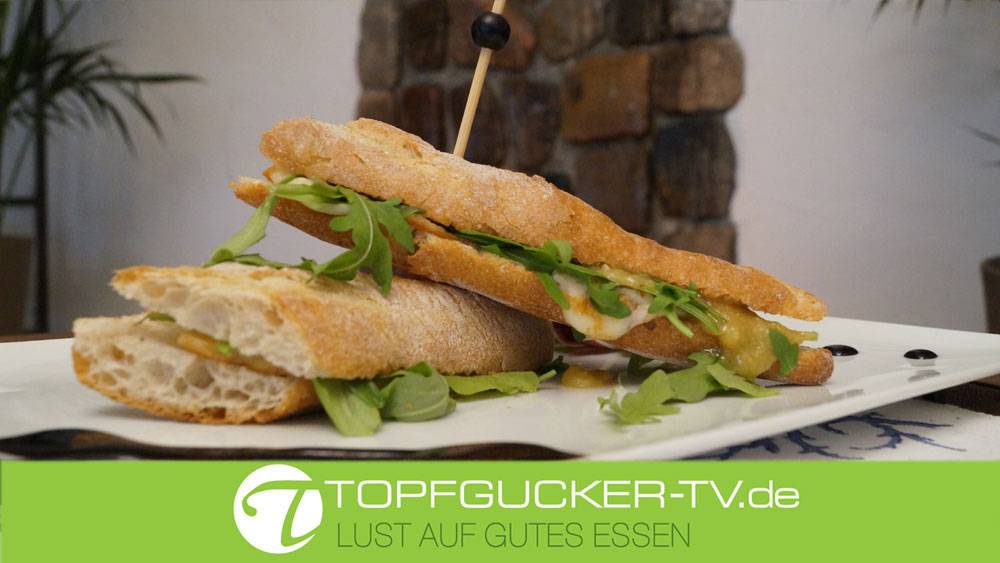Ficelle Baguette mediterranes Baquett mit gegrillten Mozarella